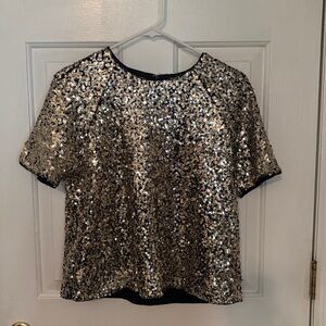 Versona Sparkling Gold Sequin Blouse